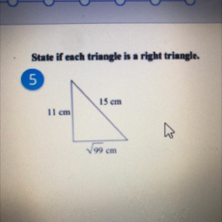 Is this a right triangle?-example-1