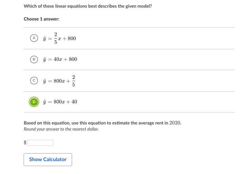 Which of these linear equations best describes the given model?-example-2