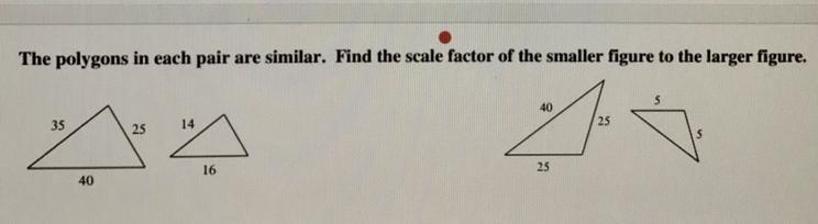 The polygons in each pair are similar. find the scale factor of the smallest figure-example-1