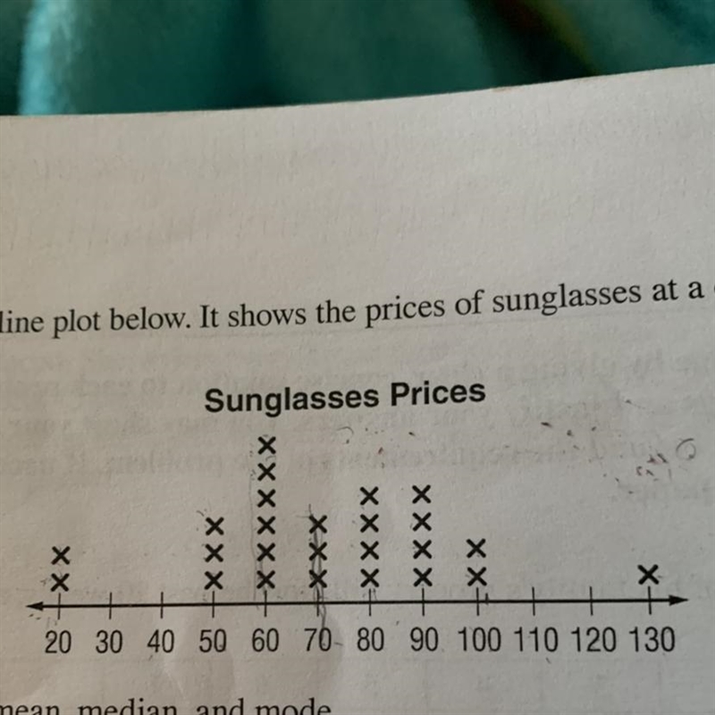 Find the mean, median, and mode-example-1