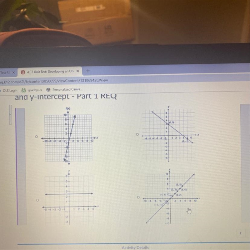 Which graph shows a proportional relationship between x and y?-example-1