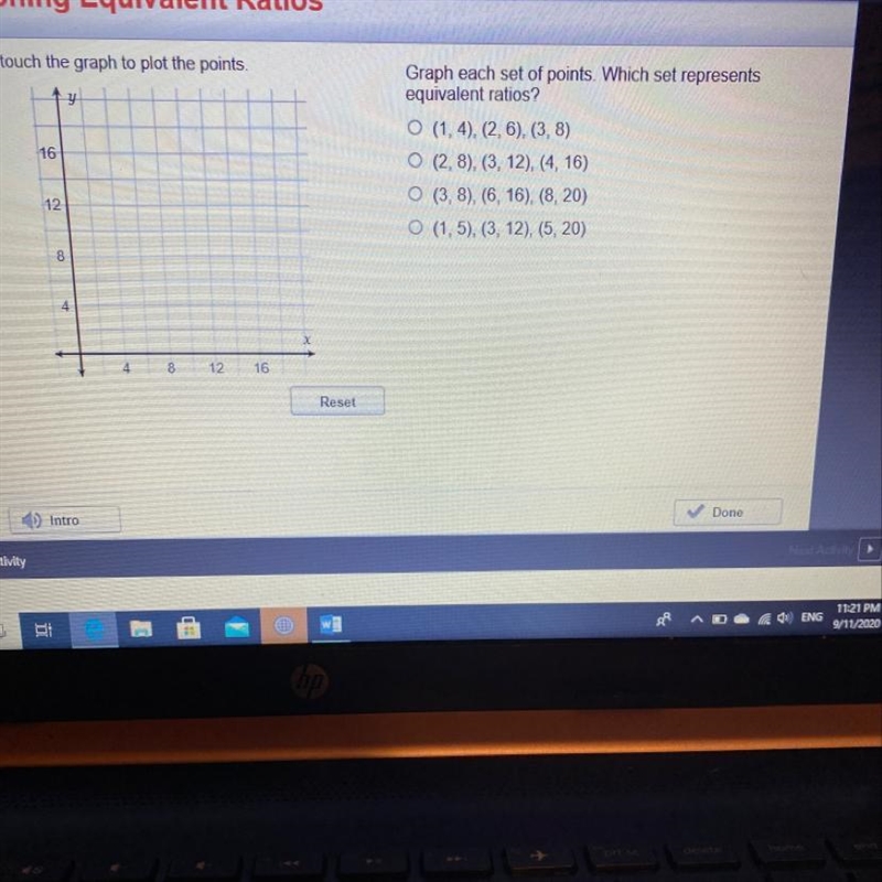 Click or touch the graph to plot the points. ty 16 Graph each set of points. Which-example-1