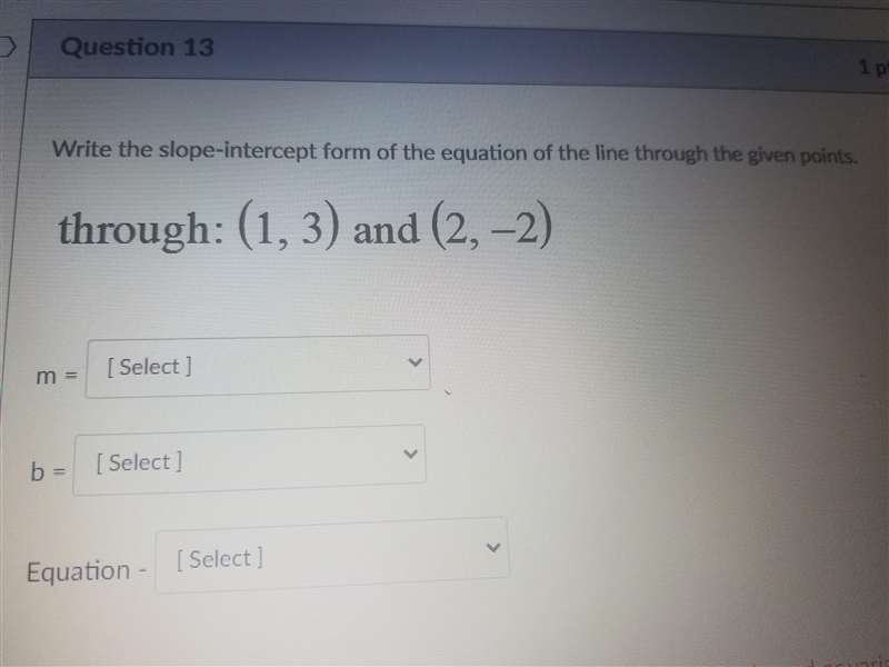 Write the slope- intercept form of the equation of the line through given points.-example-1