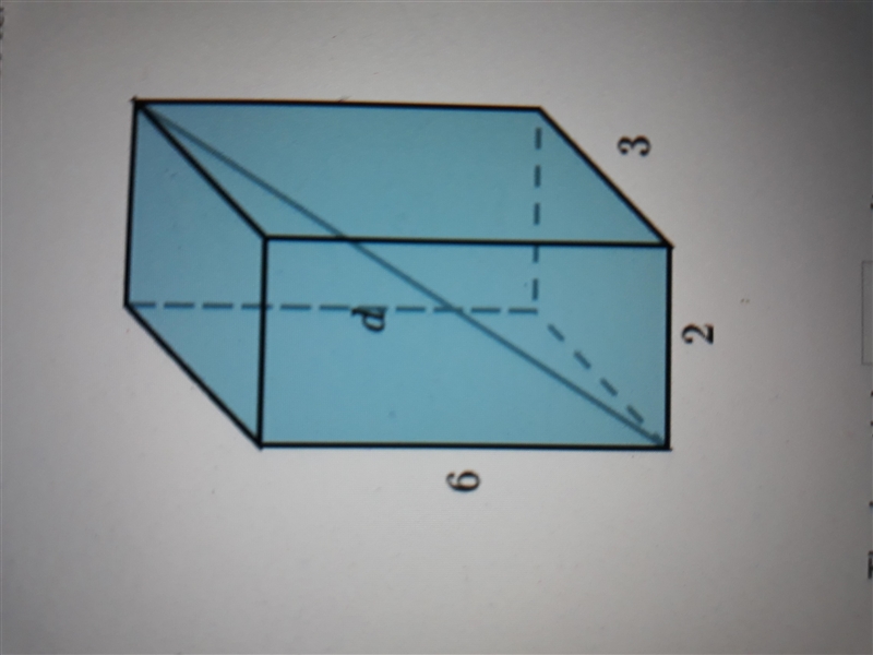 What is the length of the diagonal, ddd, of the rectangular prism shown below? Round-example-1