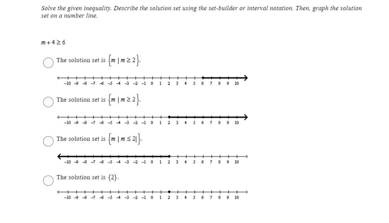 Solve the given inequality. Describe the solution set using the set-builder or interval-example-1