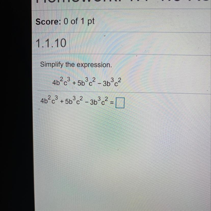 4b2c3 + 5b3c2-3bc2 simplify the expression-example-1