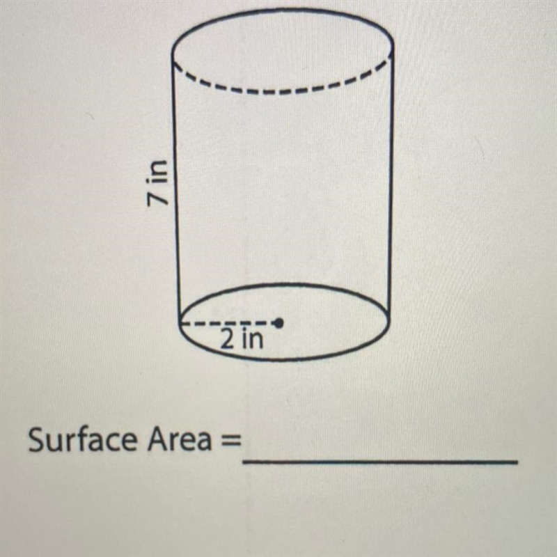 Find the surface area of this cylinder using pie.-example-1