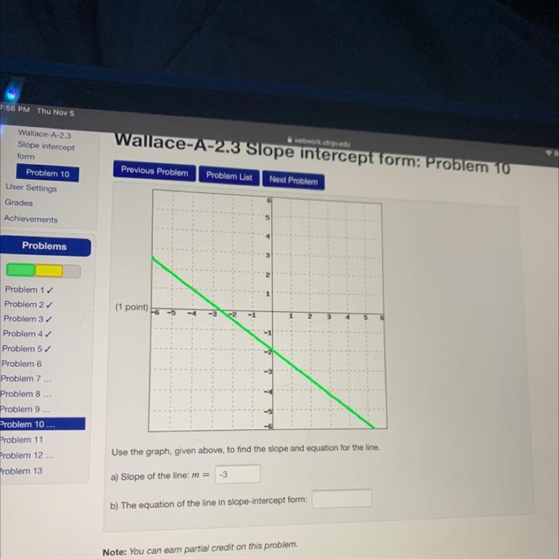 I need the slope -intercept form-example-1