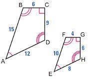 1) For question 1, use the figure below. a) Are the following polygons similar? Explain-example-1