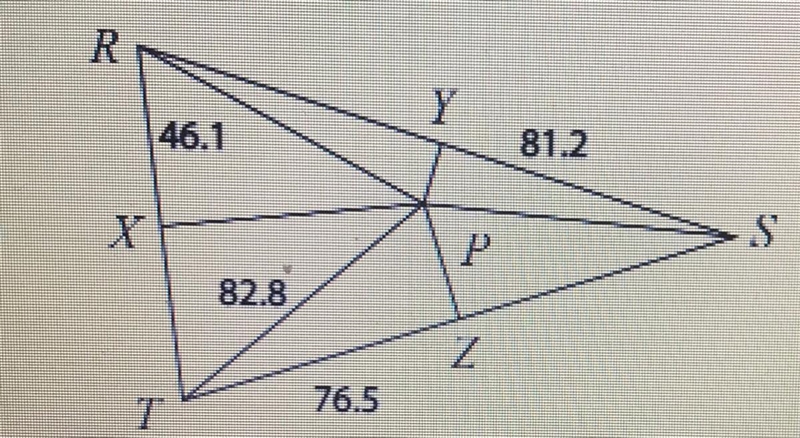 PX, PY, and PZ are the perpendicular bisectors of ARST. Find PS and XT. PS= XT=-example-1