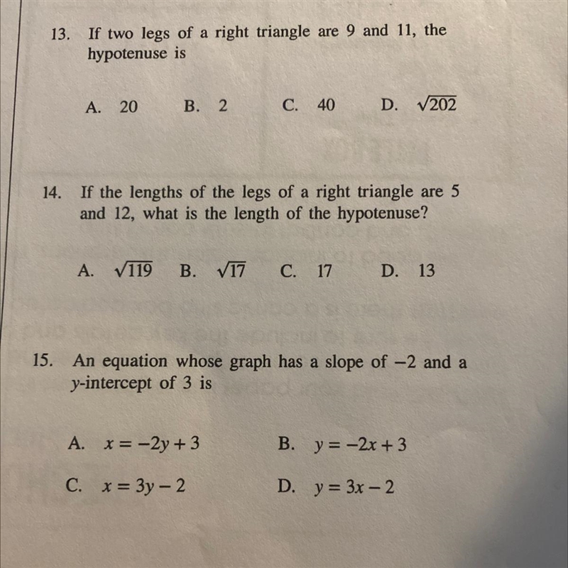 Questions 13, 14 and 15 please help-example-1