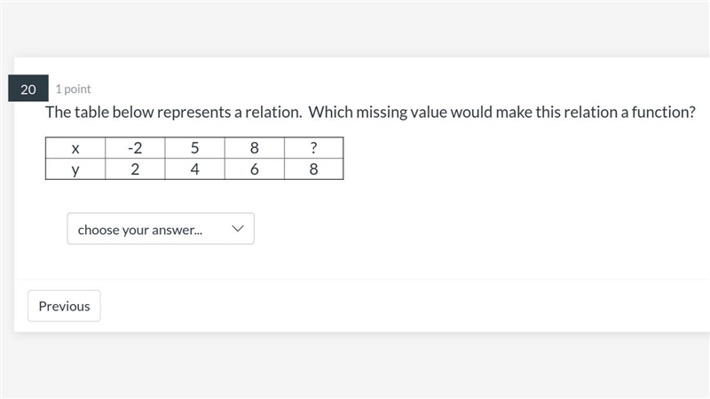 The Answer choices are: -2, 5, 8, and 6.-example-1