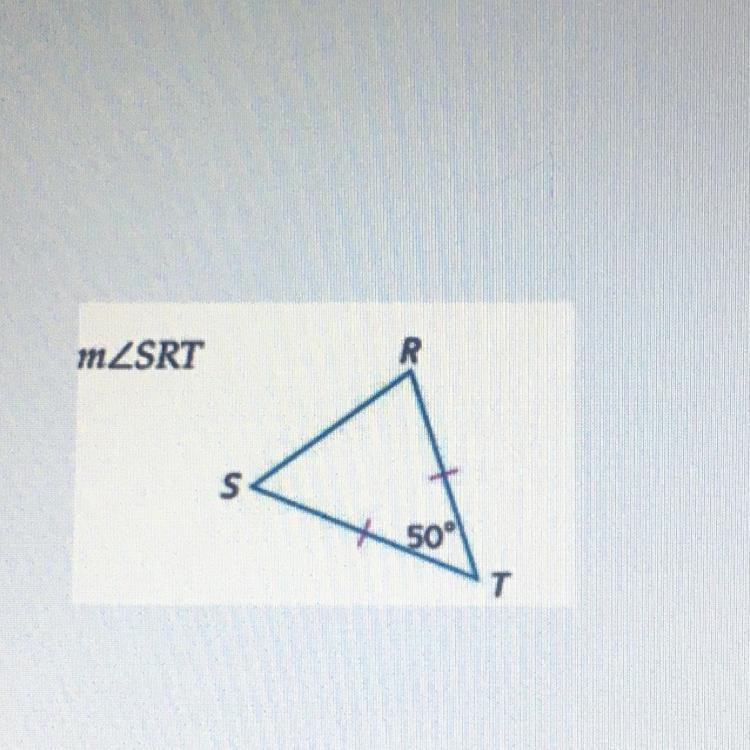 Helpp-Find the measure of angle SRT!!!!!-example-1