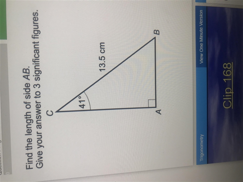 Find the length of side AB Give answer to 3 significant figures-example-1