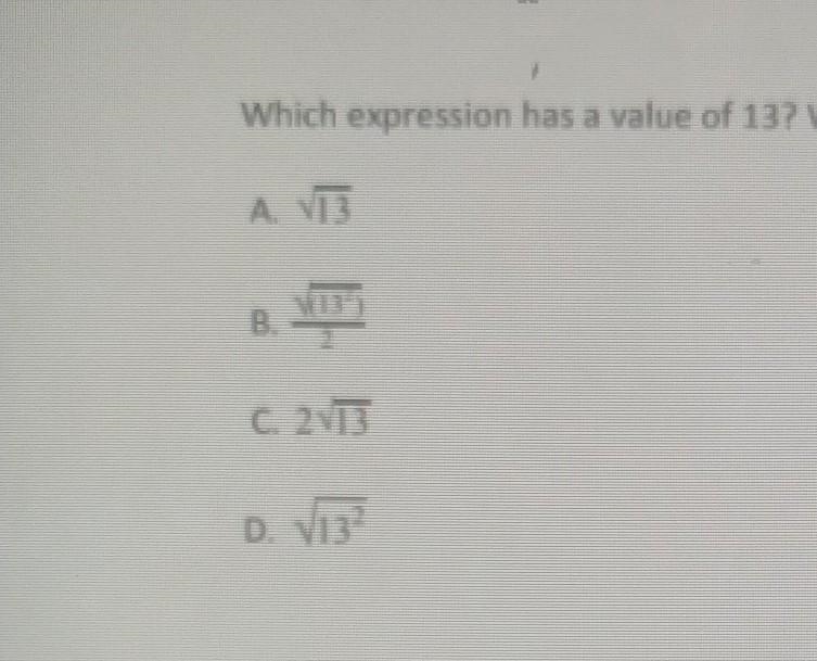 Which expression has a value of 13 ​-example-1