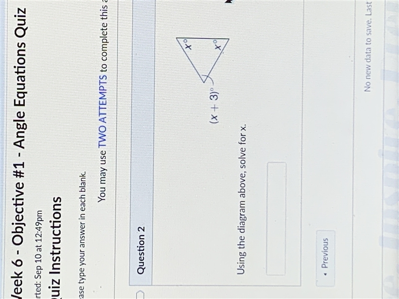 Using the diagram above solve for x-example-1