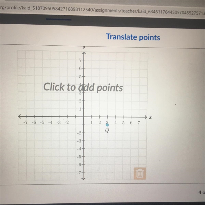 Plot the image of Point Q under the translation (x,y) (x-3, y + 4)-example-1