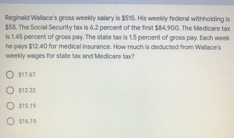 The answers at the bottom are $17.67 $12.22 $15.19 $16.19 in case you can’t see it-example-1