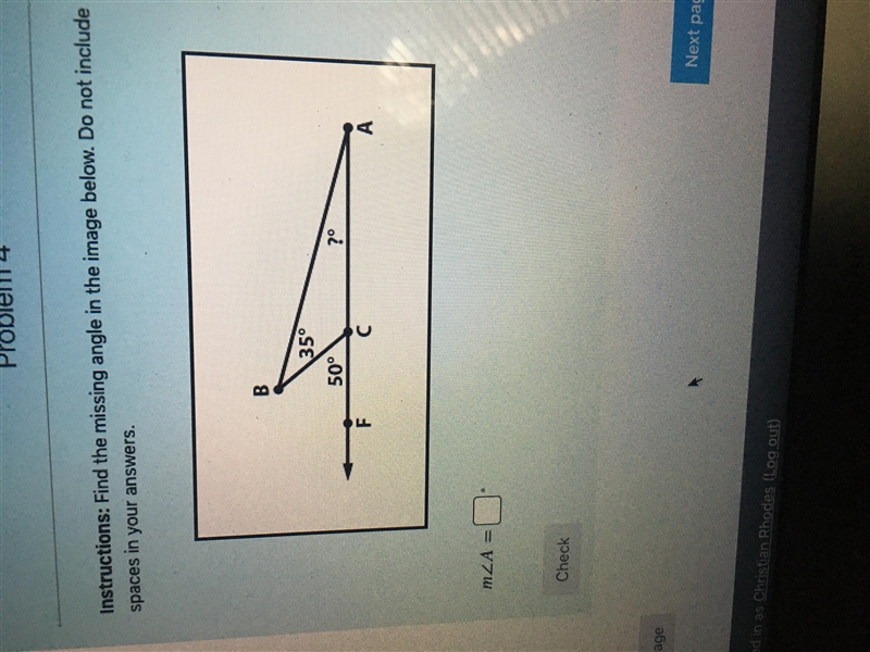 Help find missing angle??-example-1