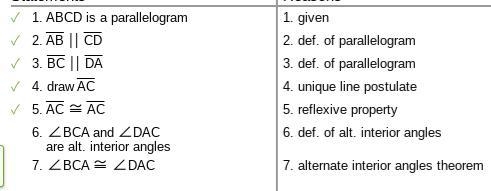 Given: ABCD is a parellelogram. Prove: AB=CD and BC=DA'-example-1