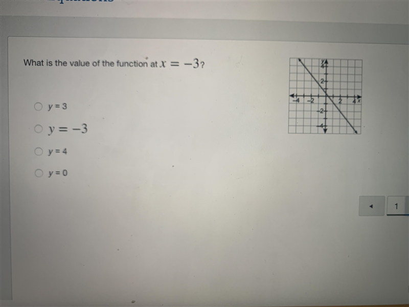 What is the value of the function at X=-3-example-1