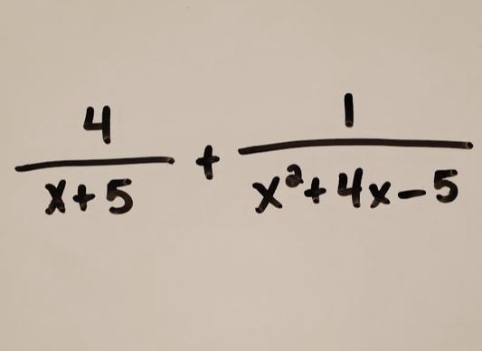 4. Add the rational expressions. Simplify your answer. * (4x-3) / (x+5)(x-1) 5 / (x-example-1