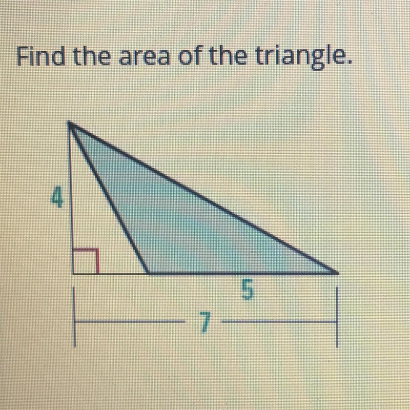 PLEASE HELP ME Find the area of the triangle.-example-1