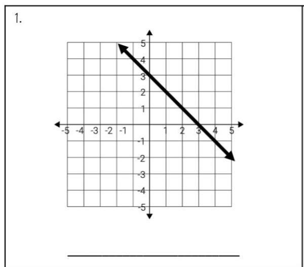 Match the graph with the correct equation A: Y= -2X + 5 B: Y= -X + 3 From: SLOPE-INTERCEPT-example-1