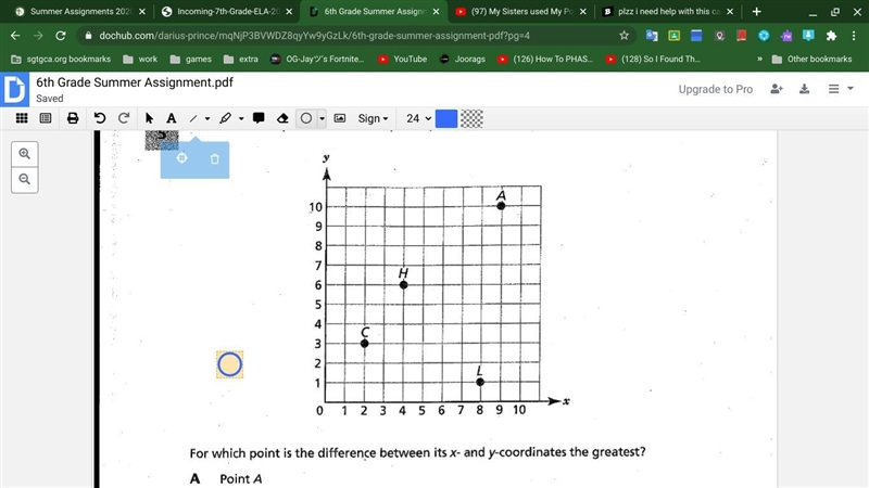 Is it point A Point C Point H or Point L-example-1