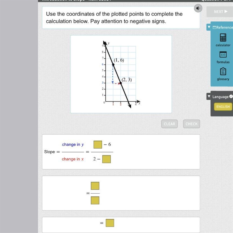 Use the coordinates of the plotted points to complete the calculation below. Pay attention-example-1