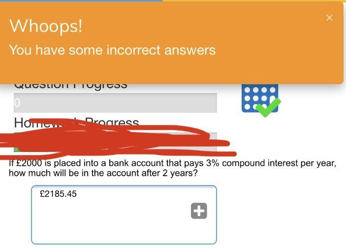 If £2000 is put into a bank account that pays 3% compound interest per year. How much-example-1