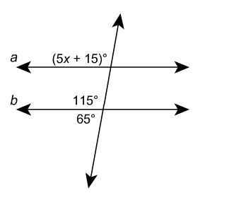 For what value of x is line a parallel to line b? Enter your answer in the box. X-example-1