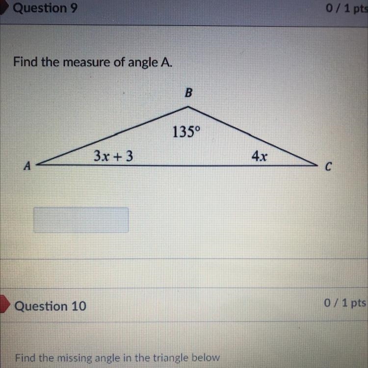 Find the measure of angle A-example-1