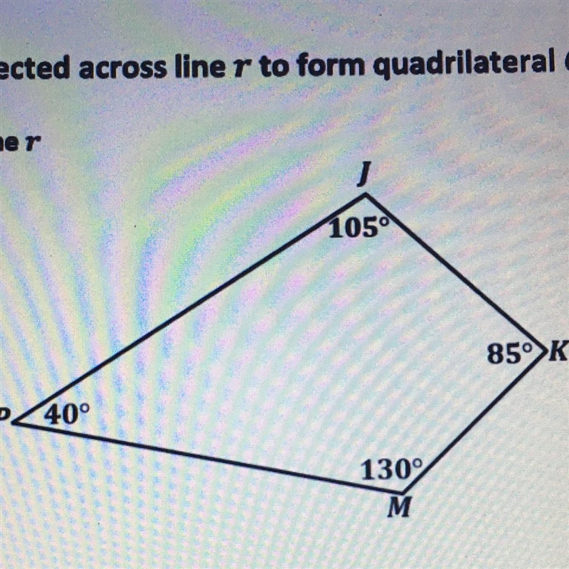 7. Quadrilateral JKMP is reflected across liner to form quadrilateral QRST. liner-example-1