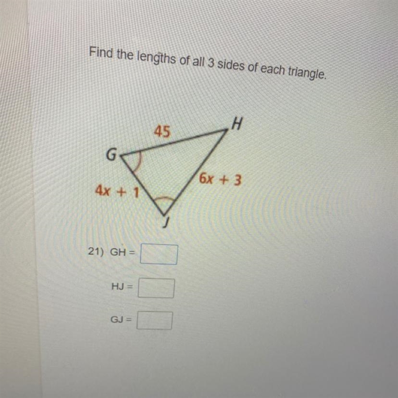 Find the lengths of all 3 sides of each triangle.-example-1