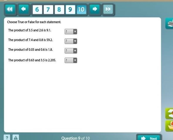 True or false decimals​-example-1