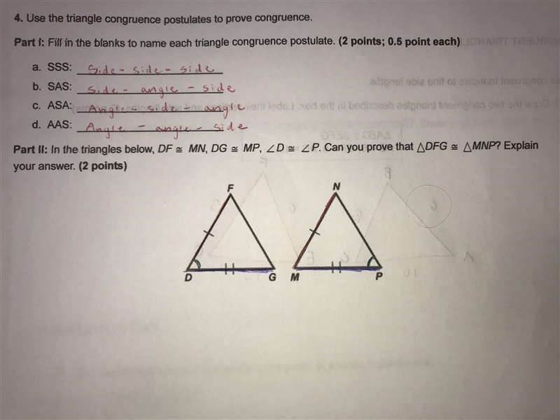 I'm pretty sure they're congruent according to the sas postulate but could someone-example-1