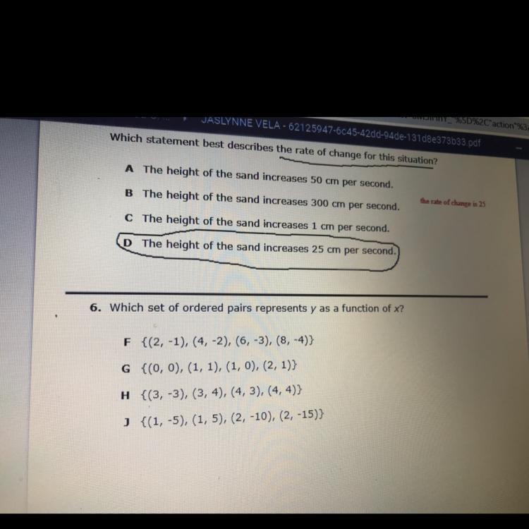 6. Which set of ordered pairs represents y as a function of X?-example-1