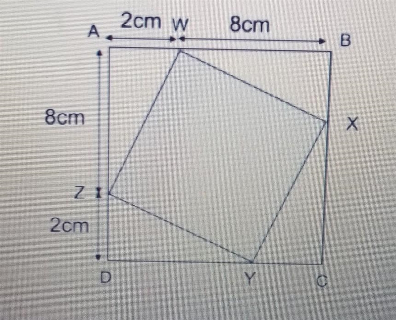 It says to find the area of the shaded square, but I not sure how to get the answer-example-1