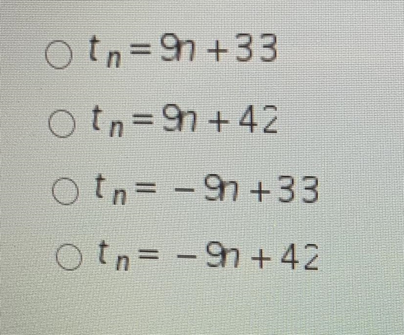 Write the rule for the following arithmetic sequence: 33, 24, 15, 6....-example-1