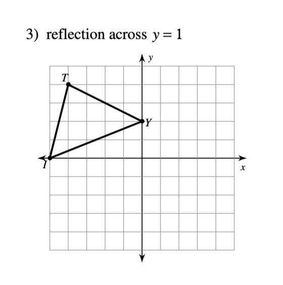 How do i do this ? what does the y = 1 have to do with the reflection-example-1