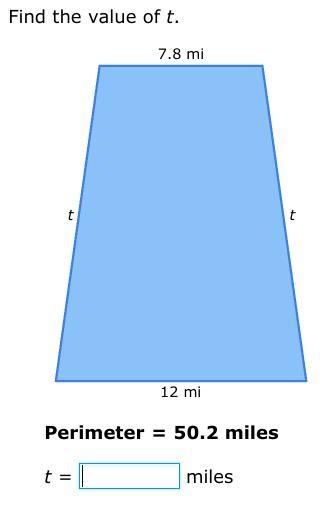 Find the value of t perimeter-example-1