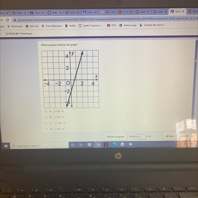 Which equation matches the graph ? Please help!-example-1