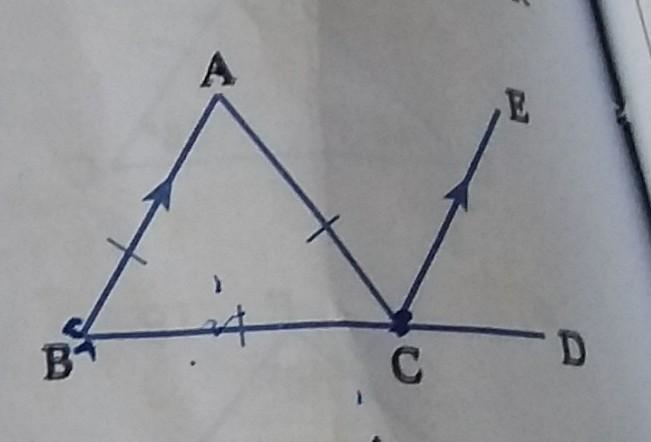 In the given figure, angle ABC is an equilateral triangle. If AB//CE, prove that angle-example-1