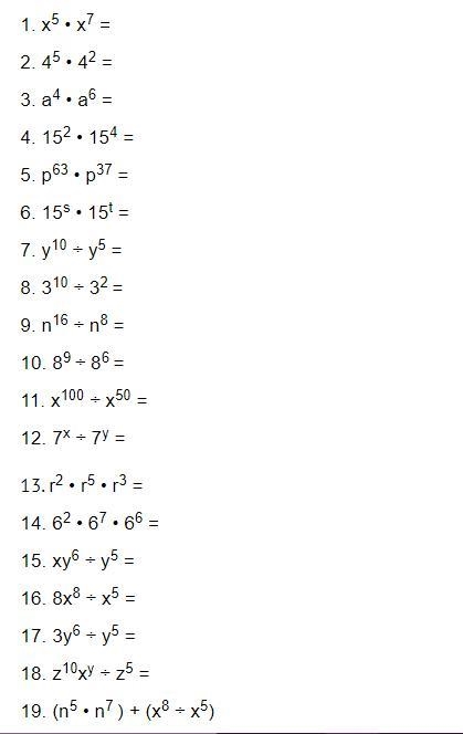 Directions: Multiply, divide, and simplify the following exponential expressions. Pls-example-1