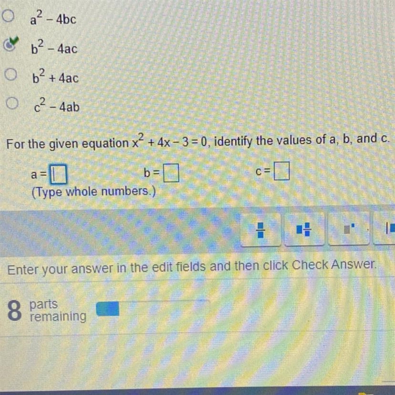 I need help finding a, b, and c. Thank you!-example-1