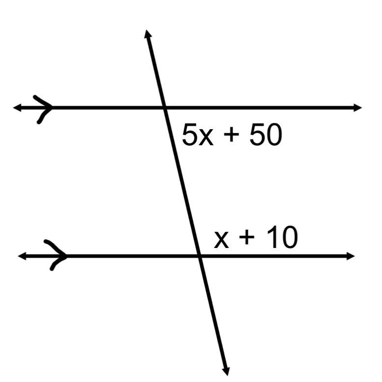 Solve for X, and show the equation you would use to solve.-example-1