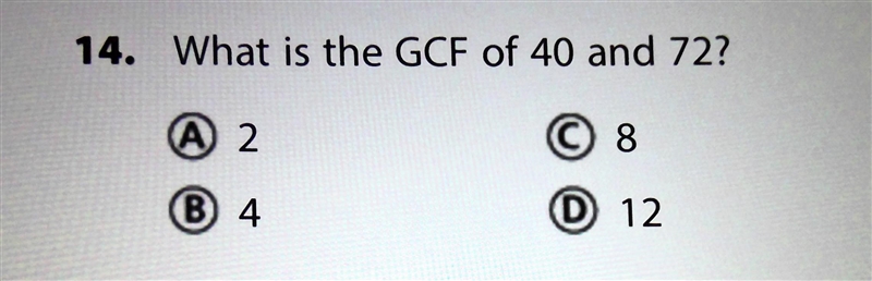 What is the GCF of 40 and 72?-example-1