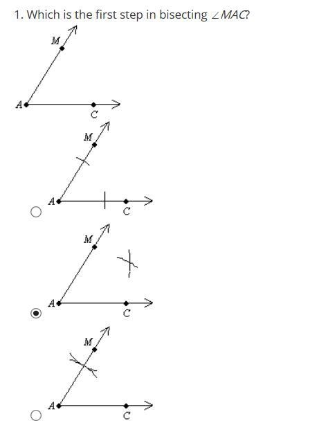 Which is the first step in bisecting ∠MAC?-example-1