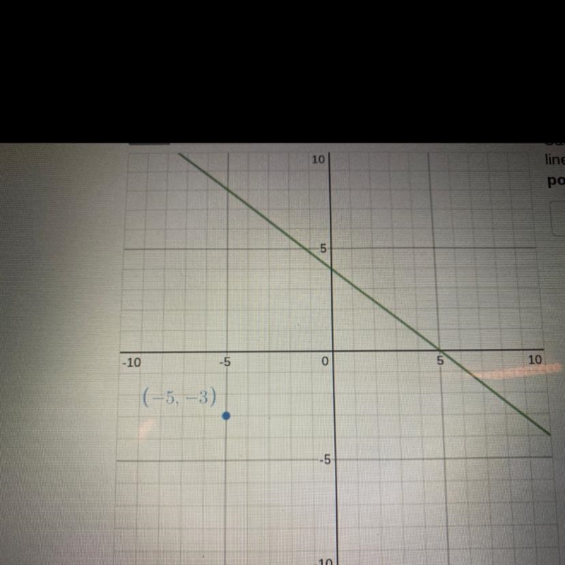 Can you find the equation of a line parallel to the green line through the point (-5,-3). Write-example-1